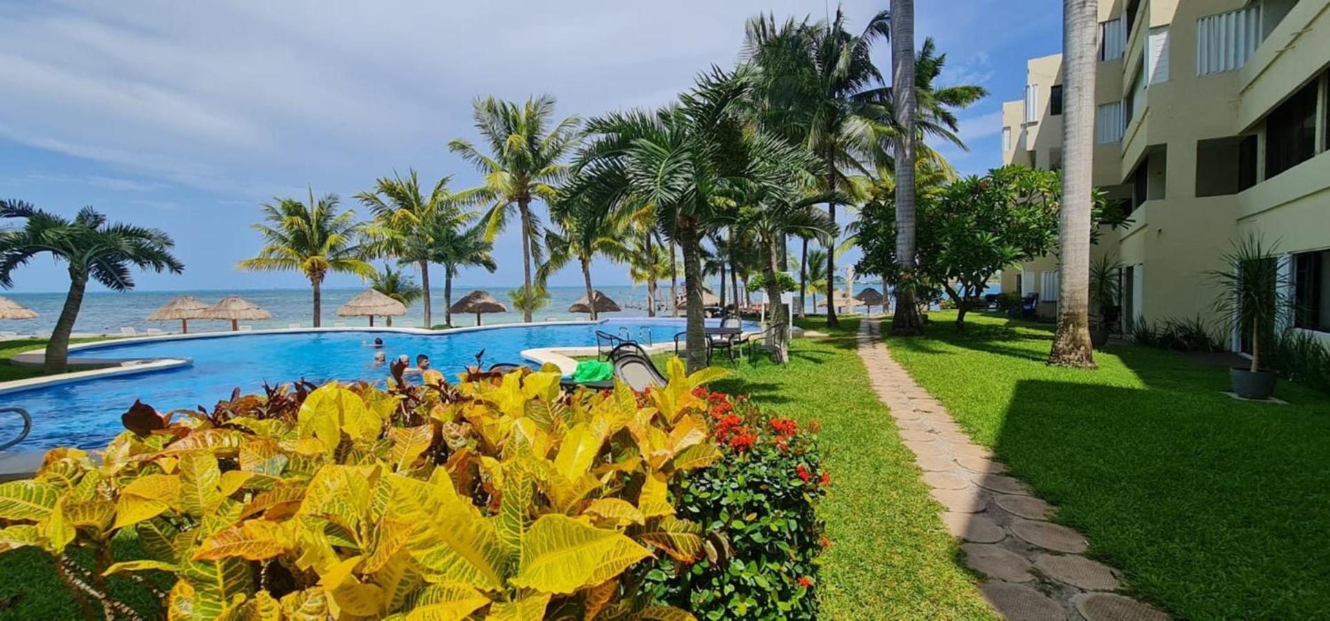 Oceanfront Condo At Unique Location Cancún Buitenkant foto